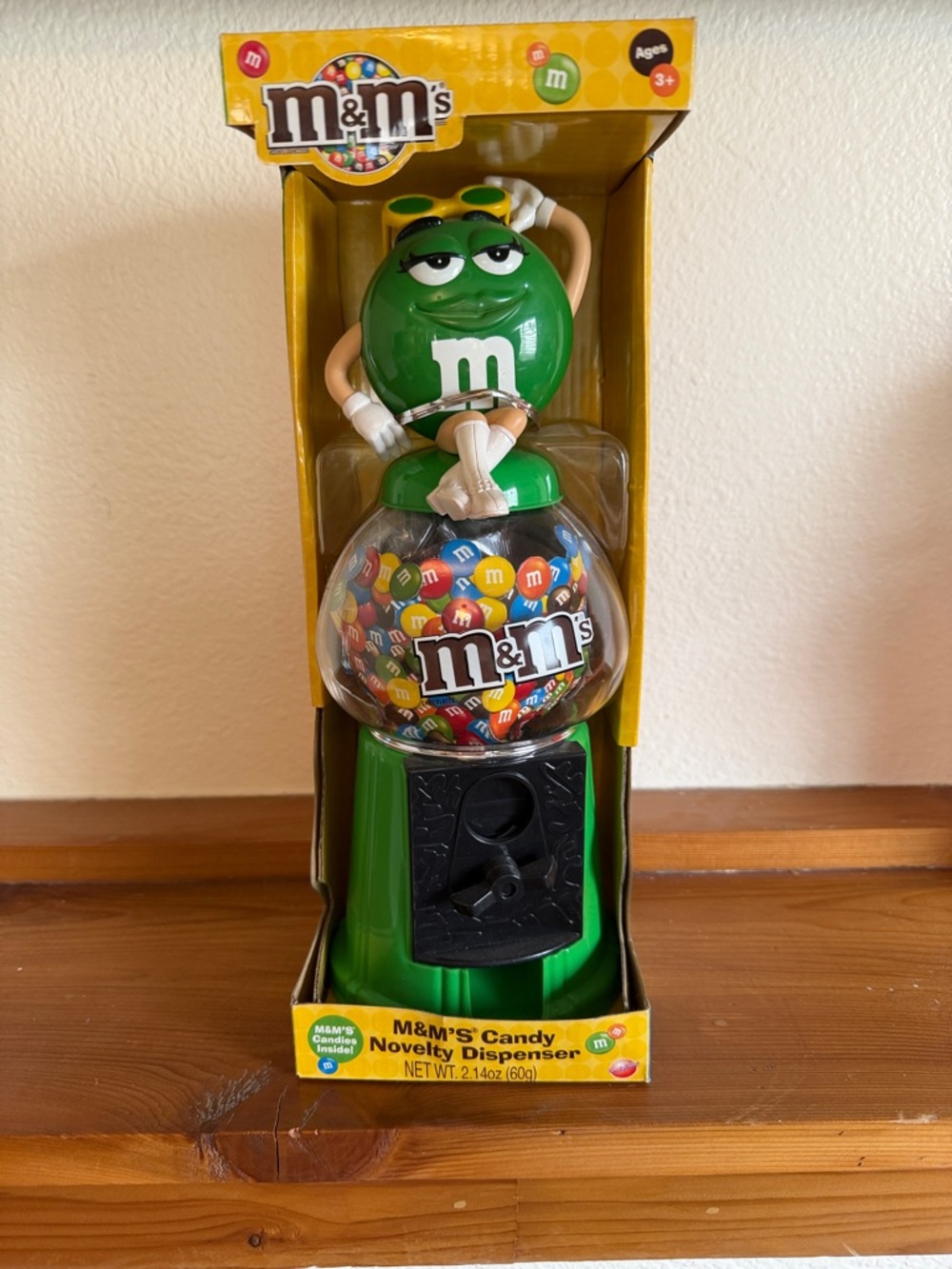 M&M'S Green Character Candy Dispenser with Multicolored Candies